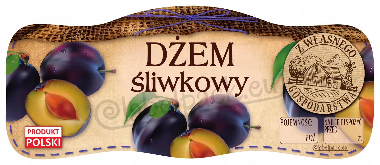 

Etykiety na Dżem Śliwkowy 210ml 500ml 24szt