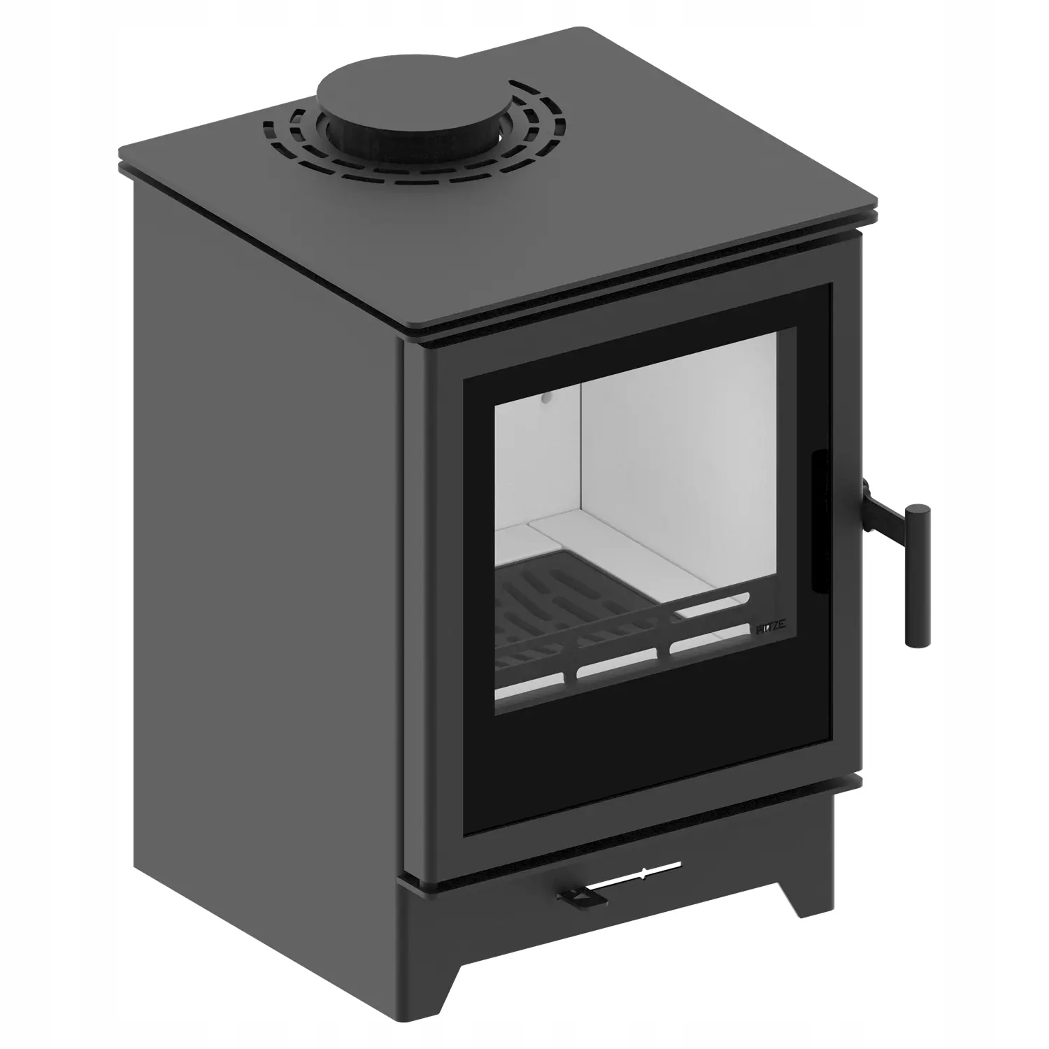 Volně stojící krb s roštem Koza Gatto S malý, ekologický