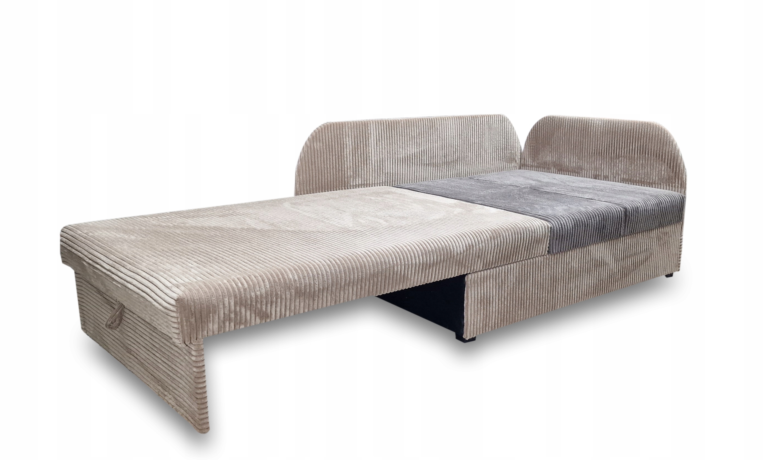 Rozkładane łóżko dziecięce z wygodnym materacem, narożnik KUBUŚ, sztruks Długość mebla 172 cm