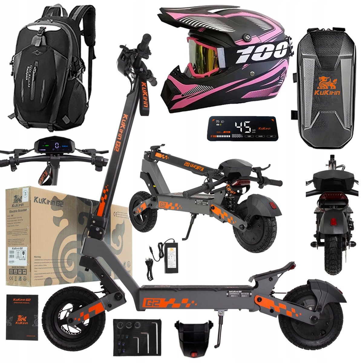 Kukirin G2 2026 Nové skládací elektrické vozidlo 1200W 45KM/H 15Ah 48V 10"