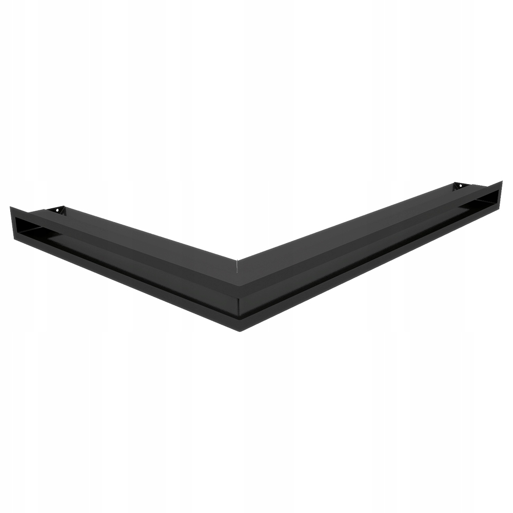 Ventilační mřížka do krbu Kratki Luft Rohová pravá 54,7x76,6x6 Černá