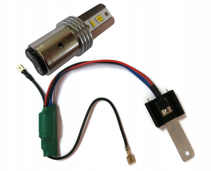 Led žárovka výkonná teplá BA20D 6V 25W 35W napájecí zdroj Simson