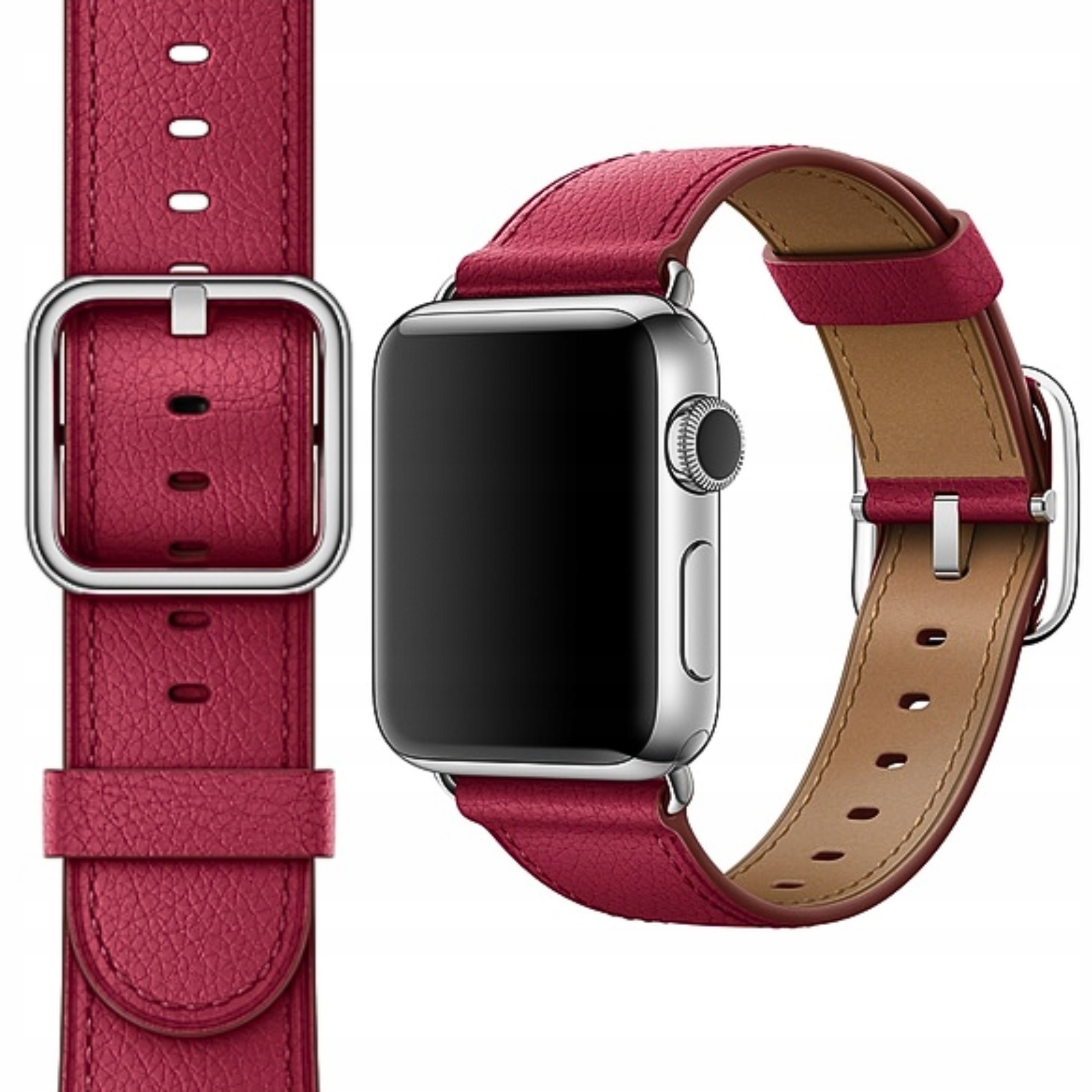 Apple Watch 42/44/45/49 mm Pasek bordowy Classic Buckle Berry