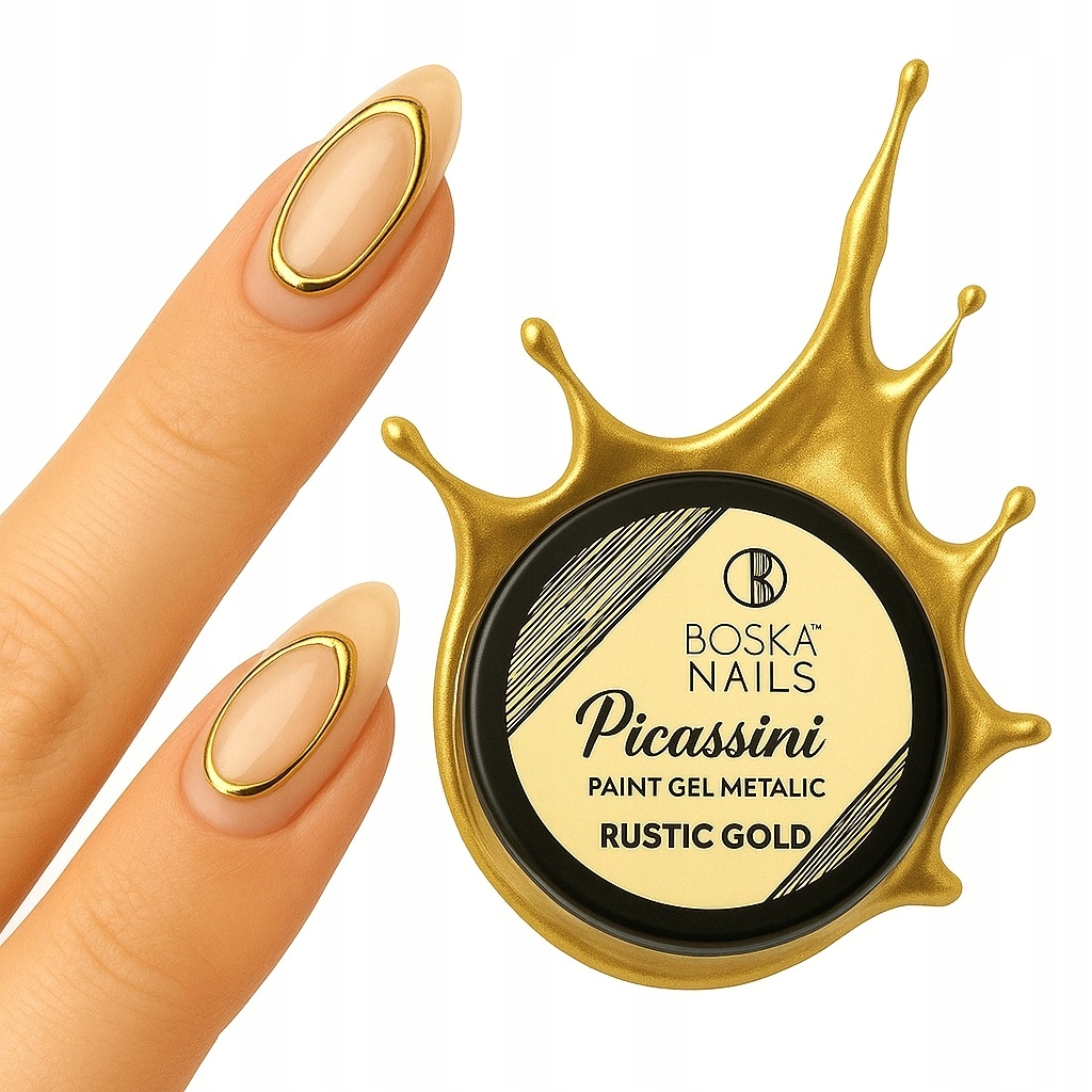 Boska Picassini Metalic Paint Gel Gold Złoty Metaliczny Żel Do Zdobień