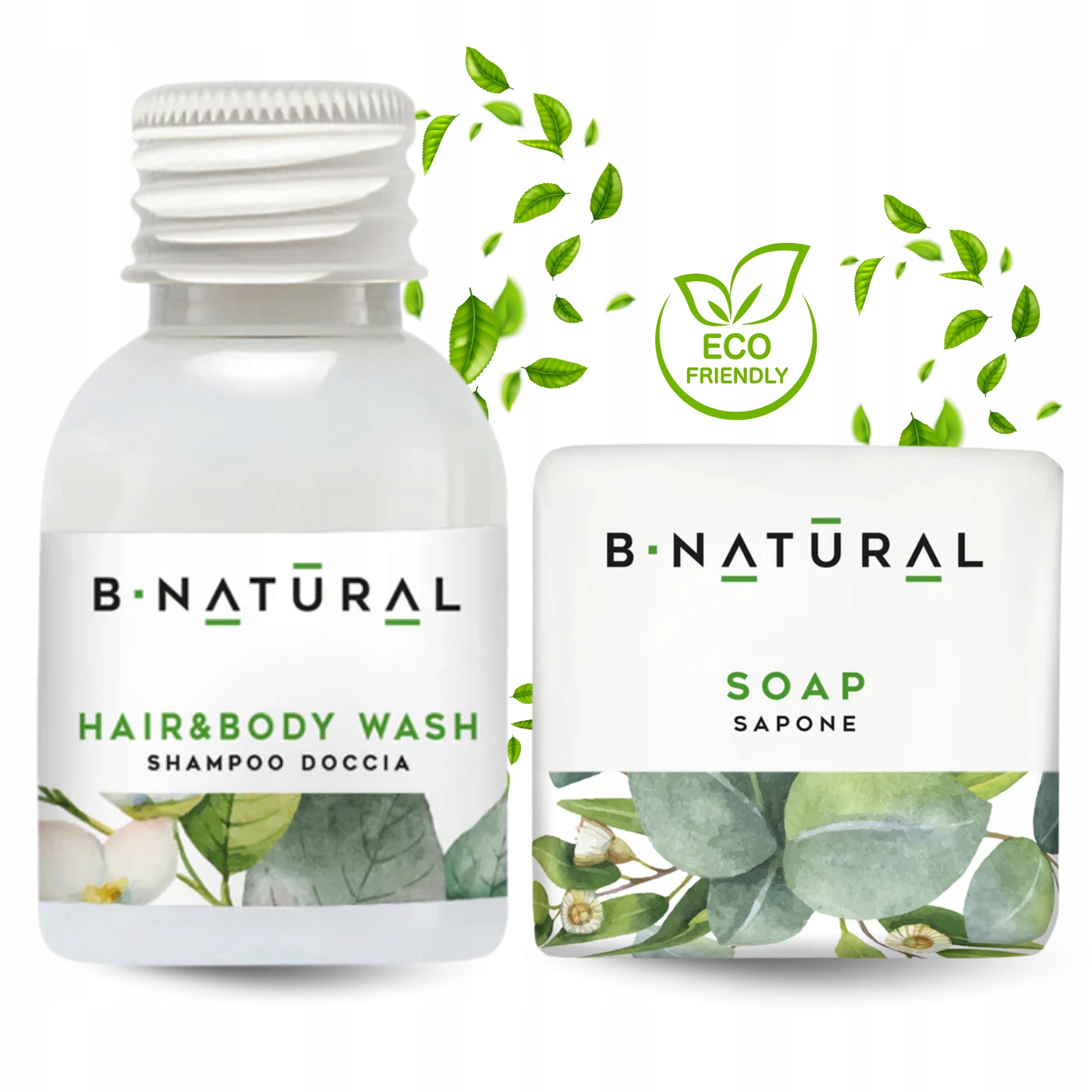 Kosmetyki Hotelowe Szampon/Żel 2w1 Mydełka Hotelowe Ekologiczne 100 Sztuk