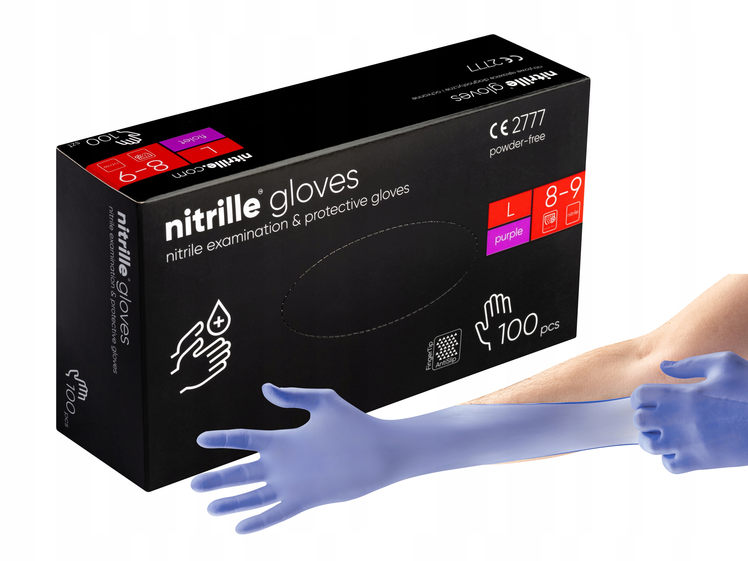 

Rękawice Rękawiczki nitrylowe nitrille Fiolet L