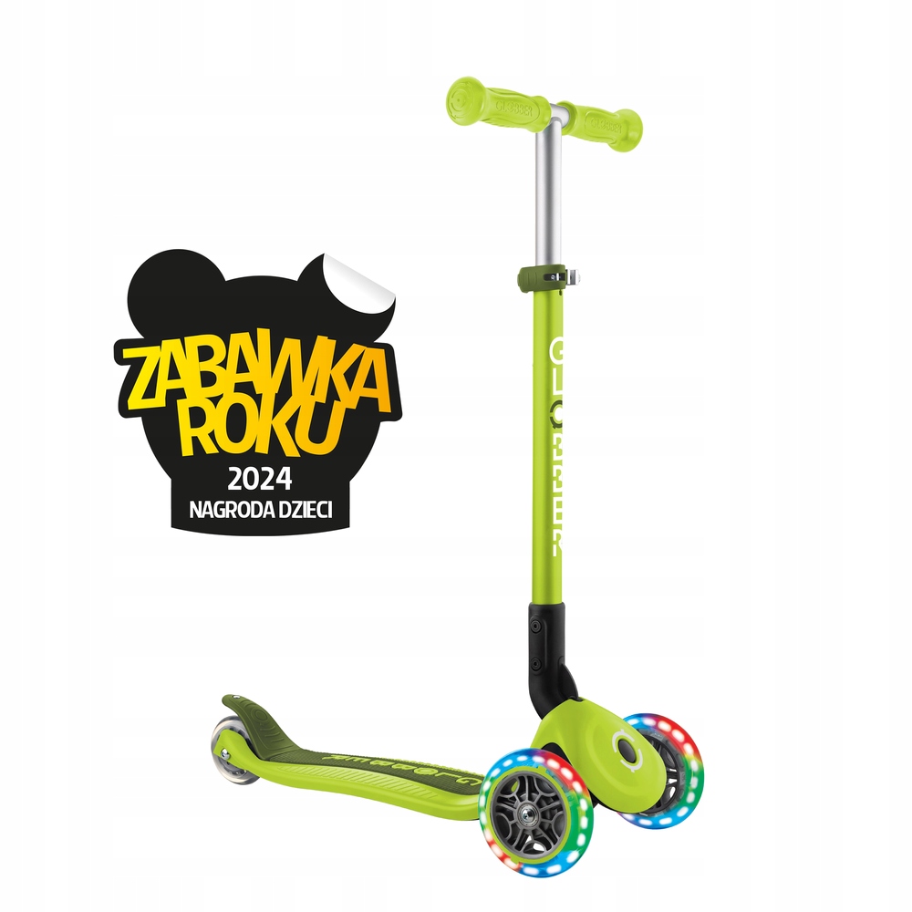 Hulajnoga zielona dla dzieci 3 kołowa Led Primo Foldable Lights Globber