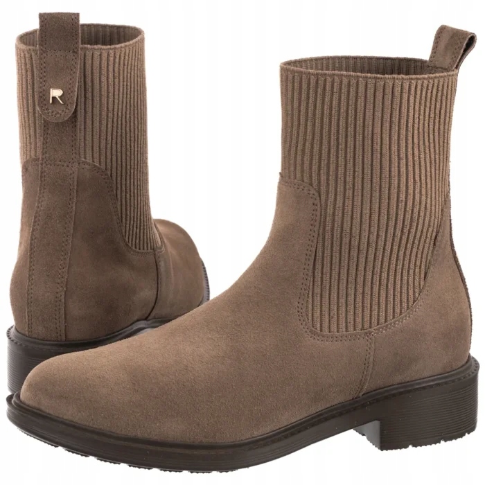 Dámské Kožené Boty Kotníkové Boty Chelsea Ryłko Hnědé U2VN2 Brown