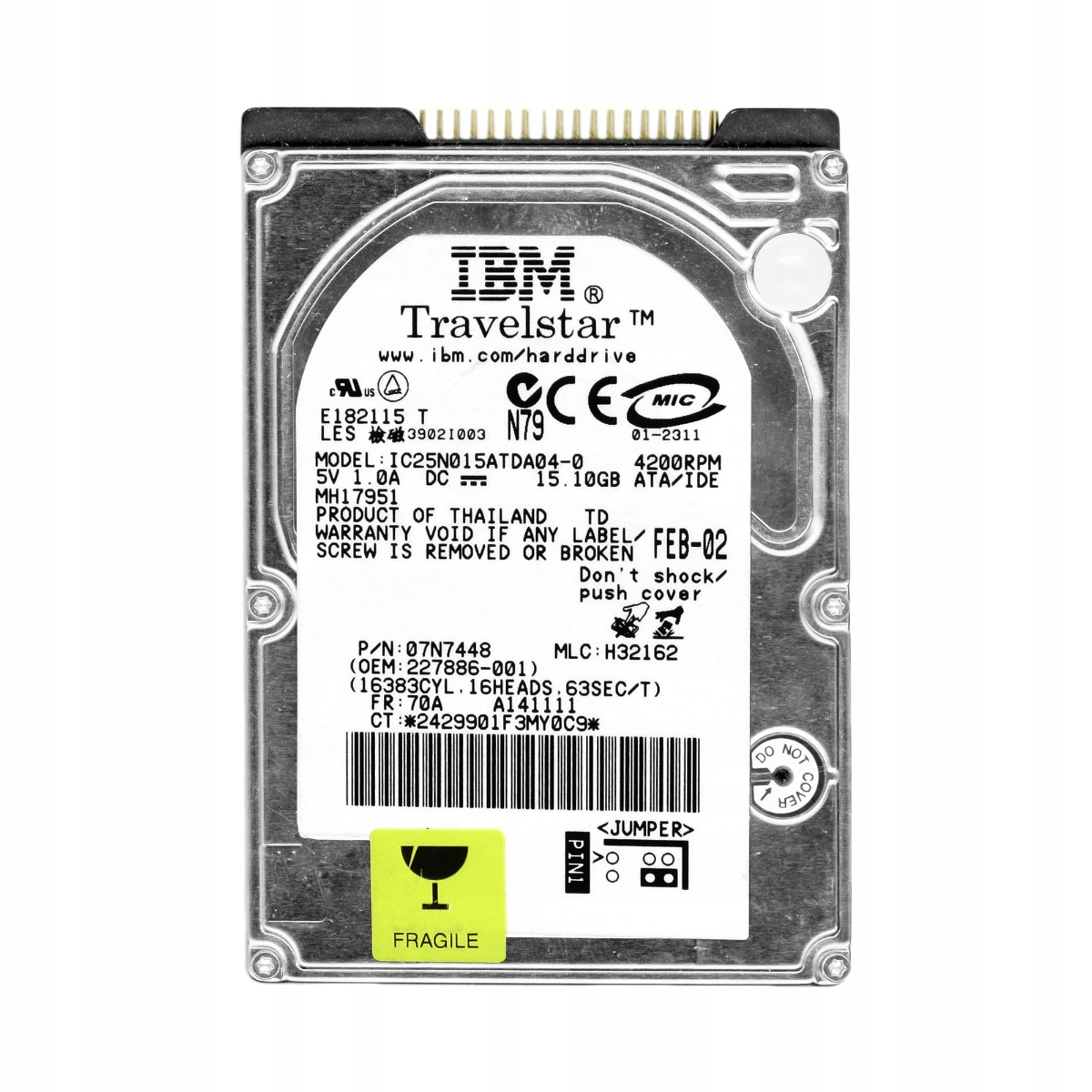 Ibm 07N7448 15.1GB 4.2K Ata 2.5'' IC25N015ATDA04-0