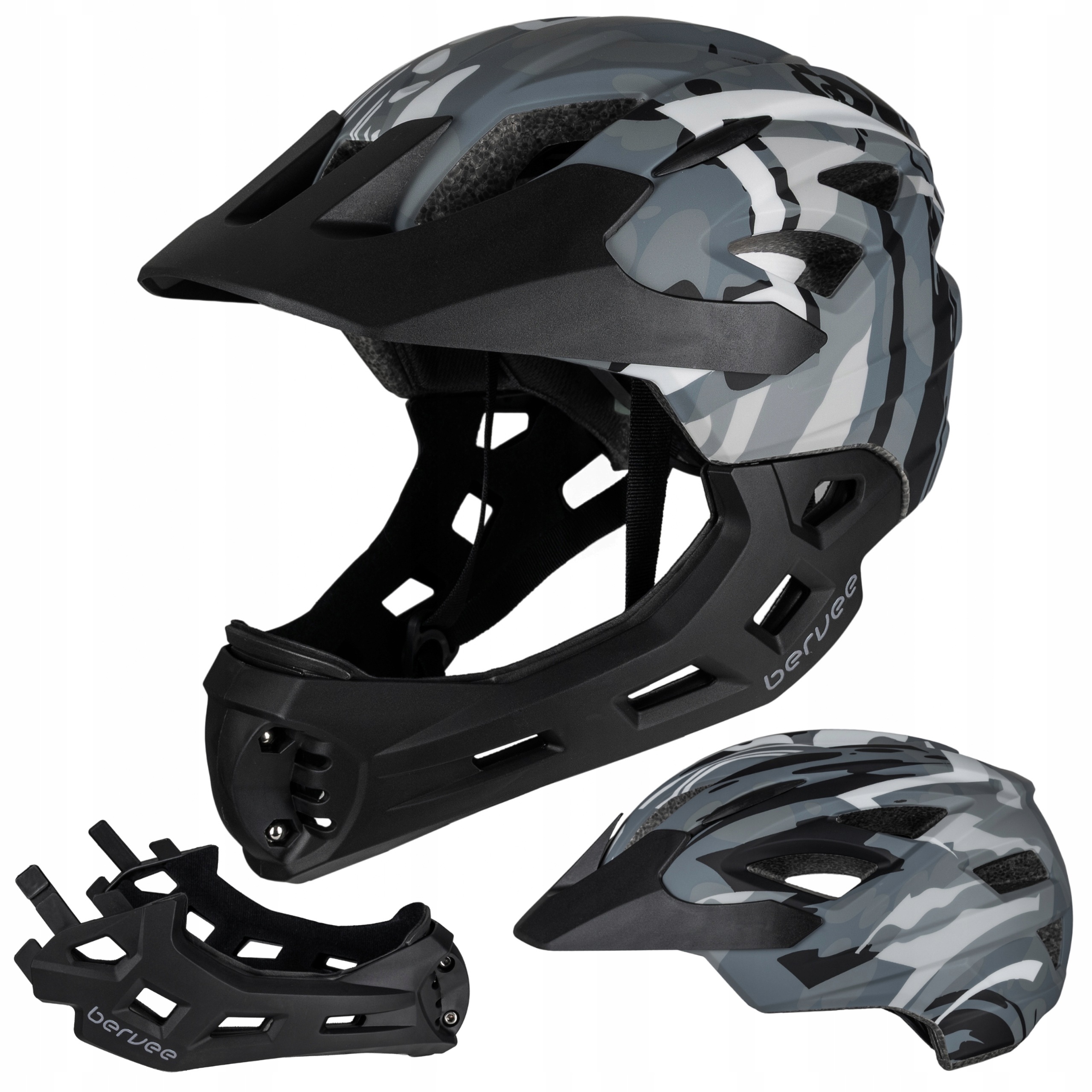Kask rowerowy Full Face na rower hulajnogę Bervee Alpine Titanium S/m
