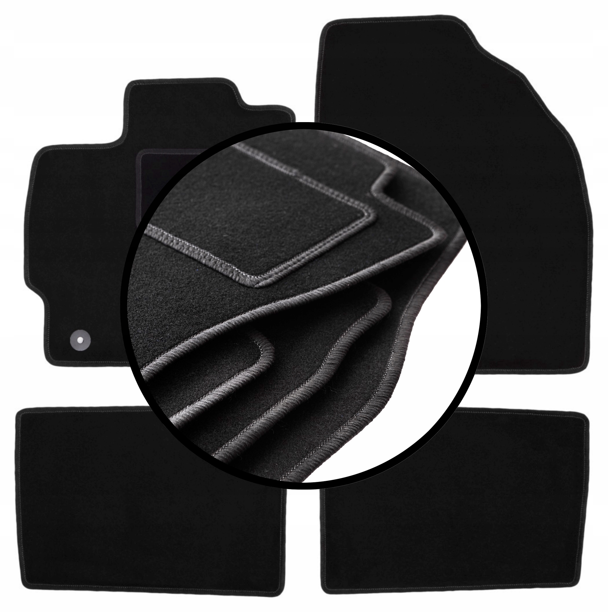 Velurové koberce komplet pro: Toyota Prius III XW30 hatchback (2011-2015)