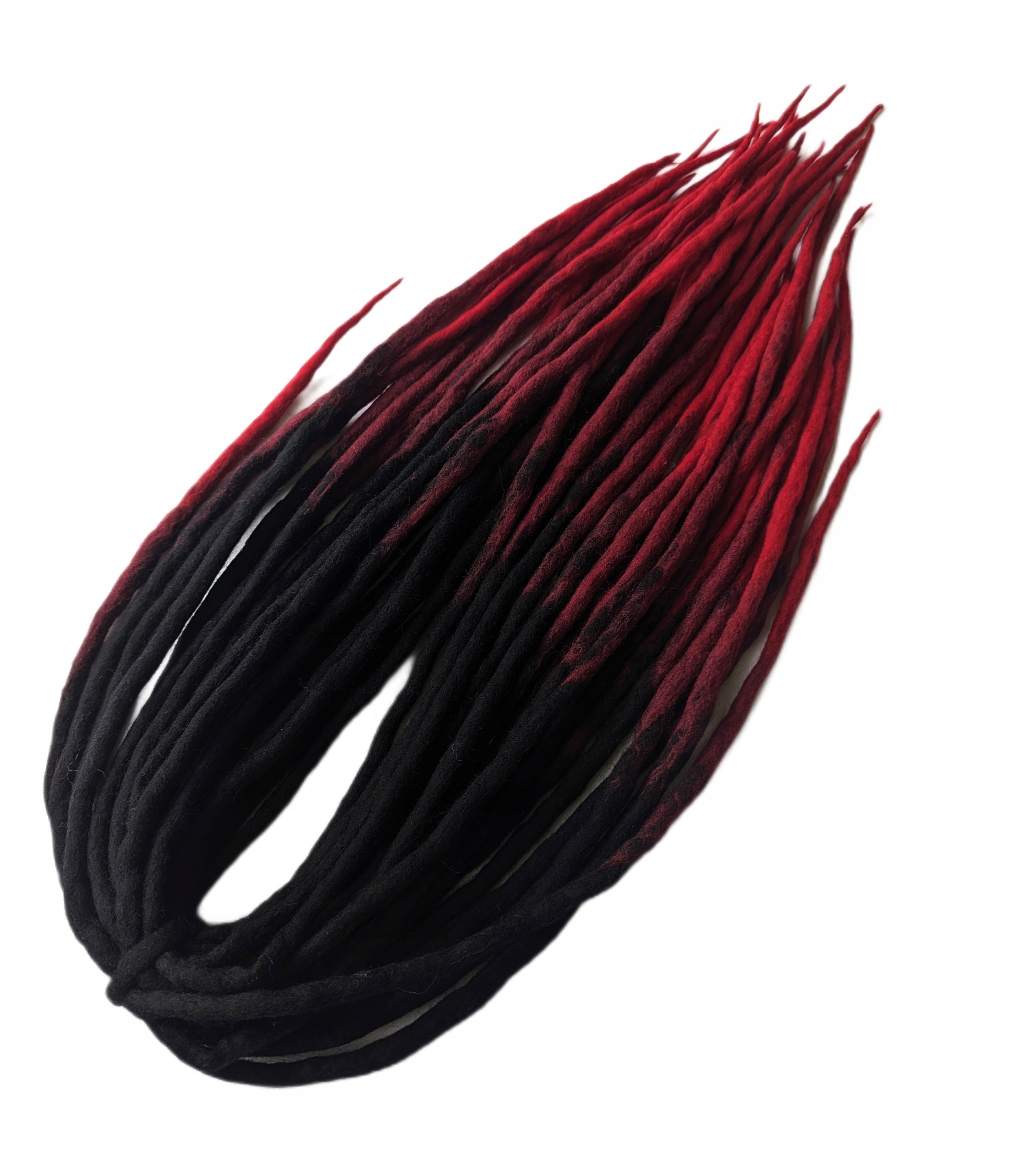 Dredloky Dredy vlněné, černé a červené, Krvavá Růže Tmavá, 10 ks