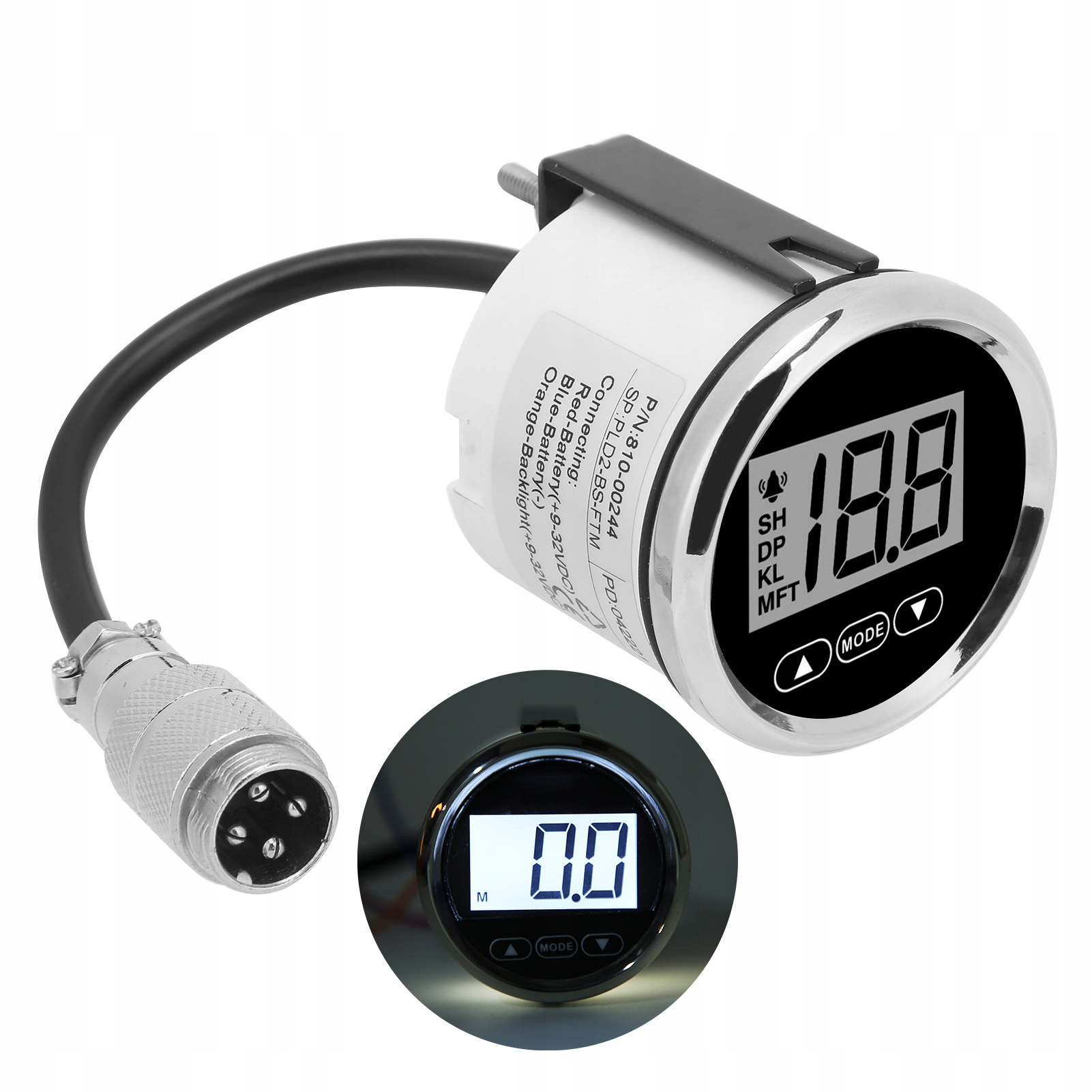 Hloubkoměr 52 MM S Funkcí Alarmu 100 M/110 Yardů Rybářských Lodí