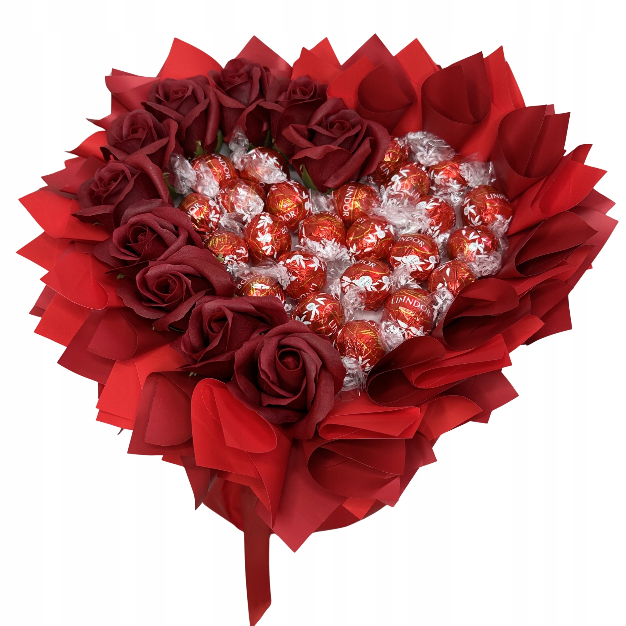 Levně Dárková Sada Kytice Lindor S Červenými Růžemi Den Žen Narozeniny 18