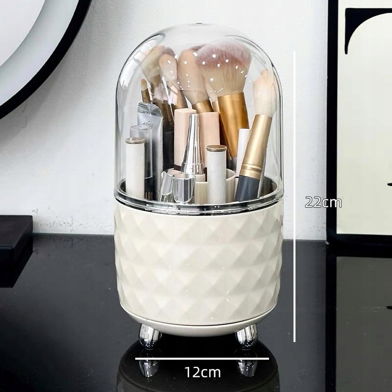 Organizer OBROTOWY PĘDZLE Kosmetyki Higieniczny AESTHETIC Kremowy 360° Szerokość produktu 12 cm