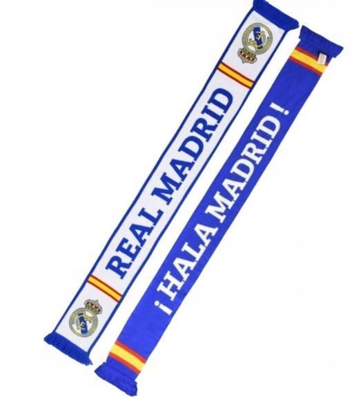 Szalik Real Madryt dwustronny Hala Madrid biało-niebieski kibica 876