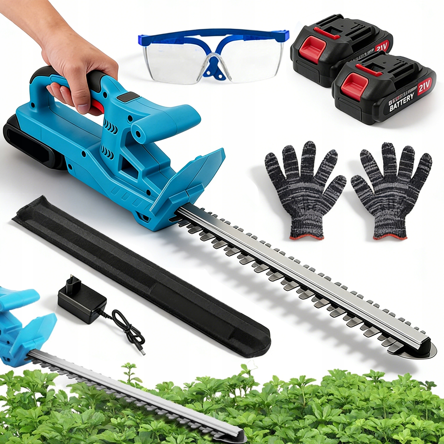 Nożyce Elektryczne Do Żywopłotu Krzewów Gałęzi Sekator Zestaw 200W 50CM