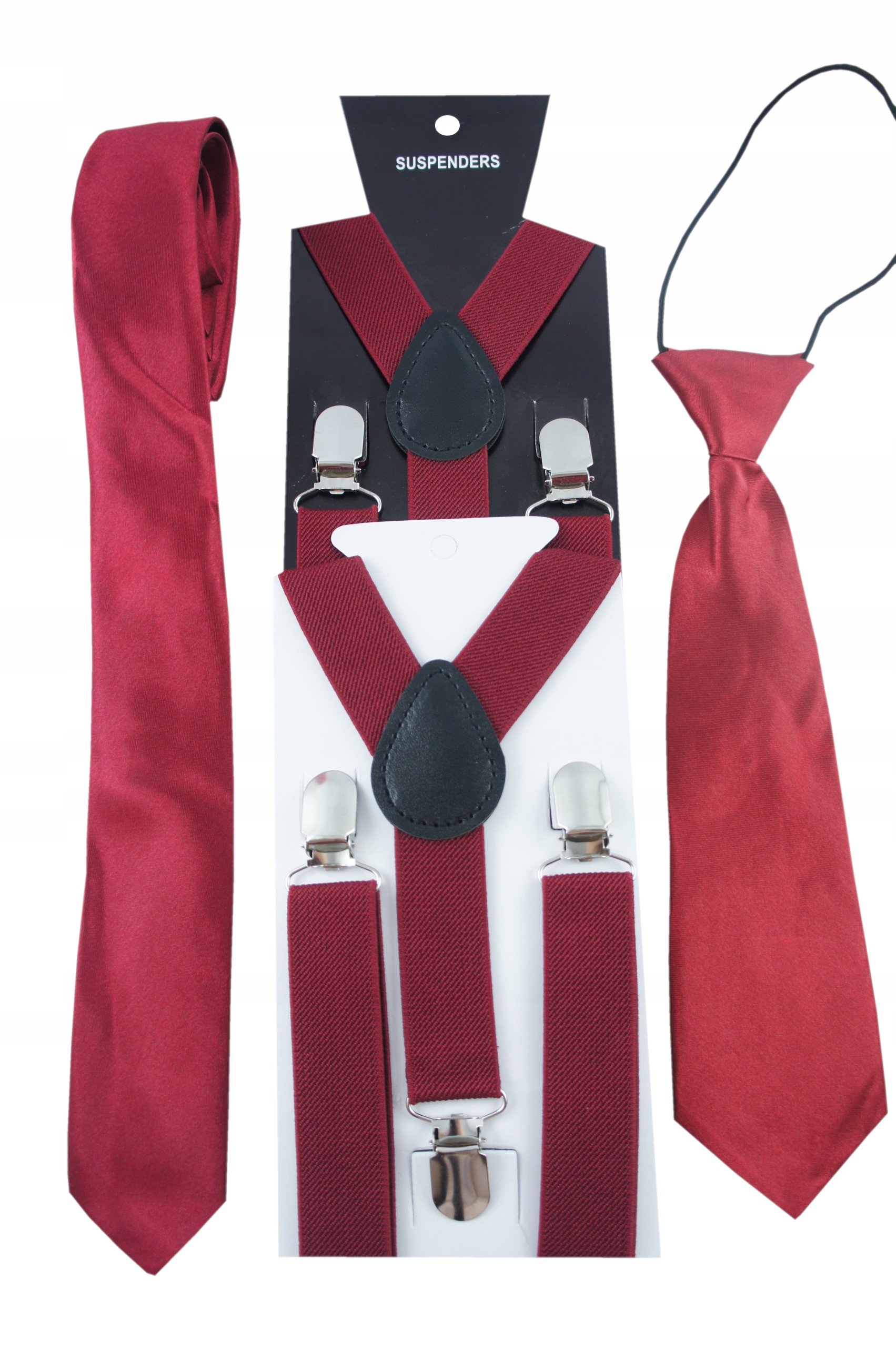 Poszetka wkładka satynowa gładka CZERWONA BORDOWA Kolor czerwony