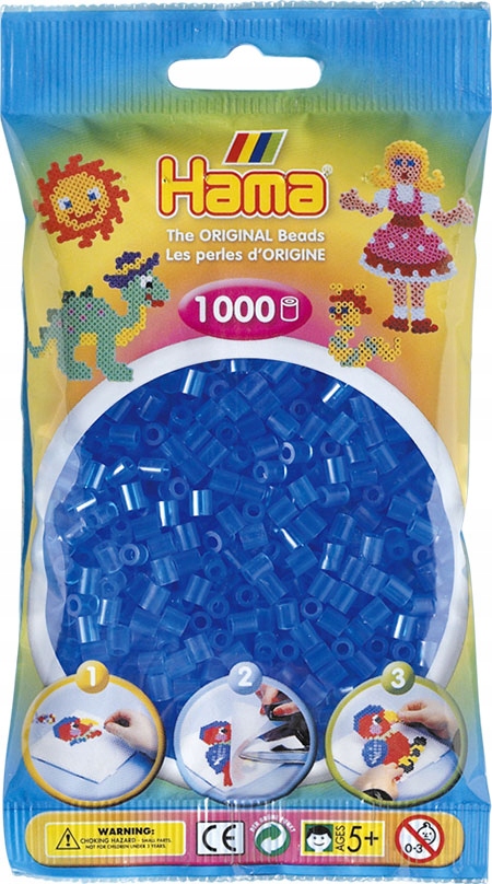 

Koraliki 1000 szt. niebieski transparent Hama MIDI