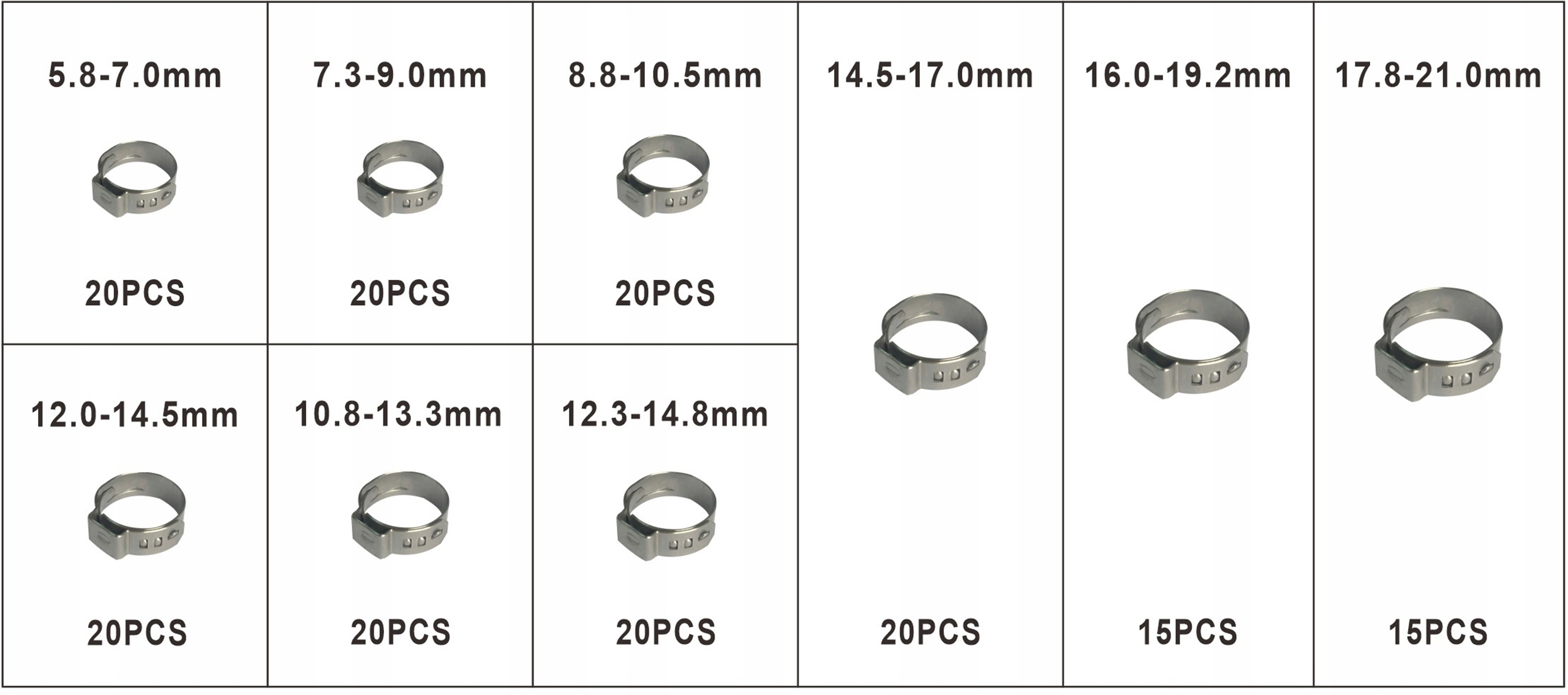 METALOWE OPASKI ZACISKOWE OBEJMY CYBANTY ZESTAW Marka Falcon