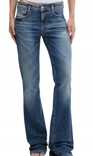 Diesel Dámské Džíny Úzké Nohavice Modré S Oděrkami Rovné 24/32 Jyo