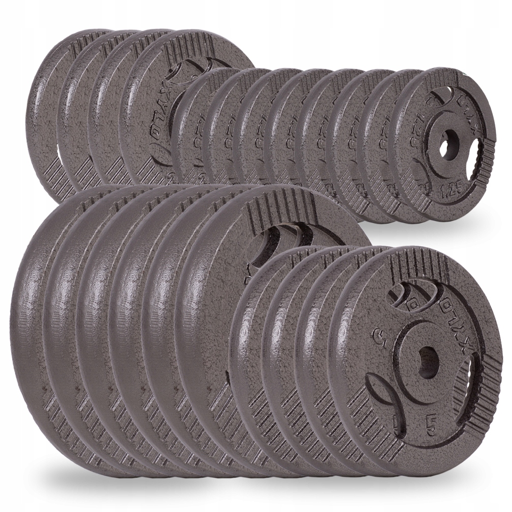 Zestaw Obciążeń Żeliwnych 100KG talerze Żeliwo nakład Ciężary krążki Metal