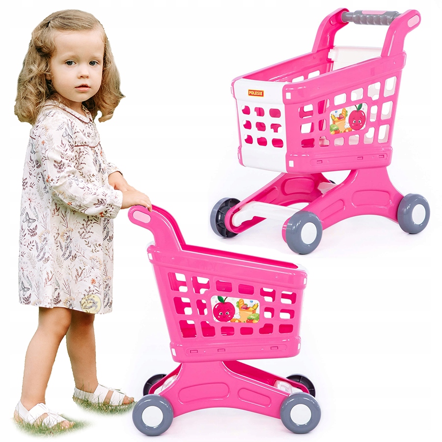 

Wózek Sklepowy Zakupowy Marketowy Różowy Polesie