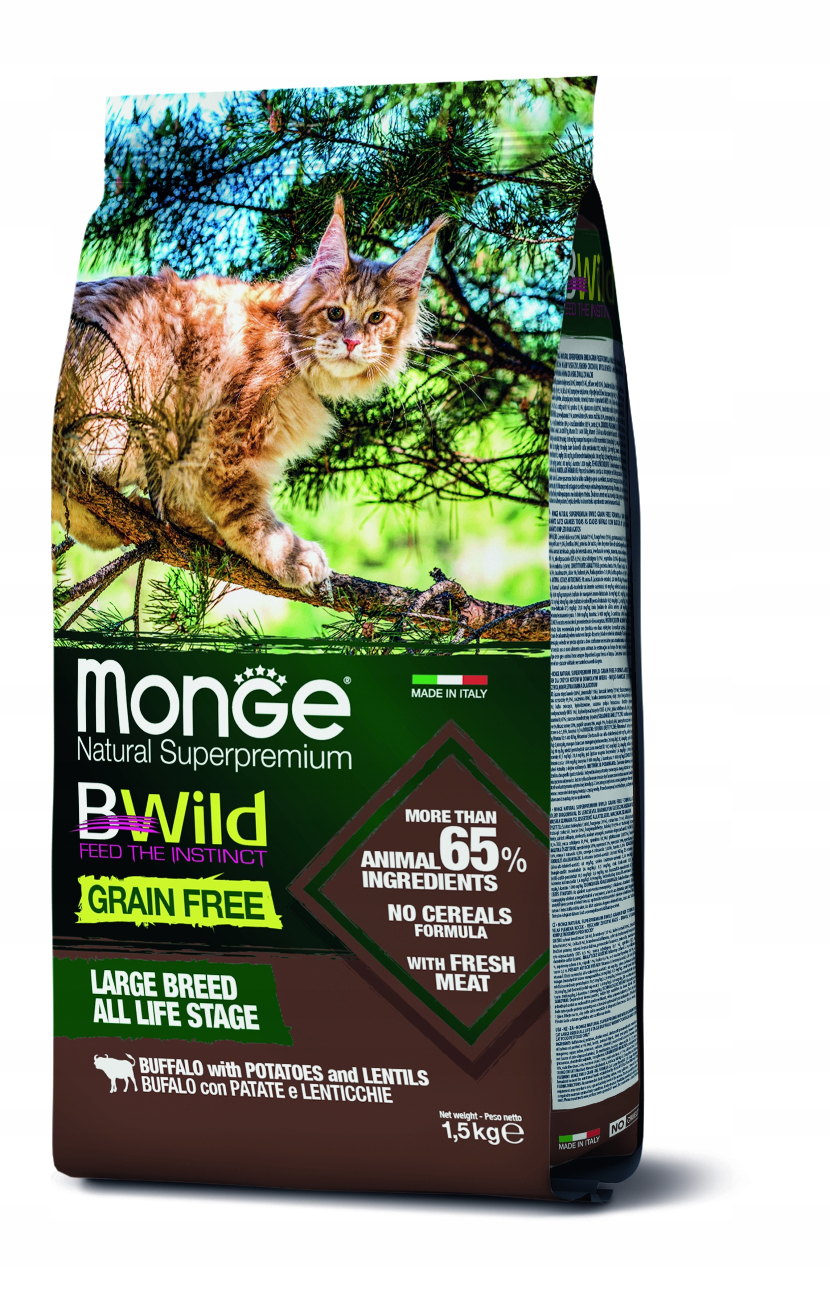 Monge Bwild Grain Free Large Breed Buvol 1,5 kg