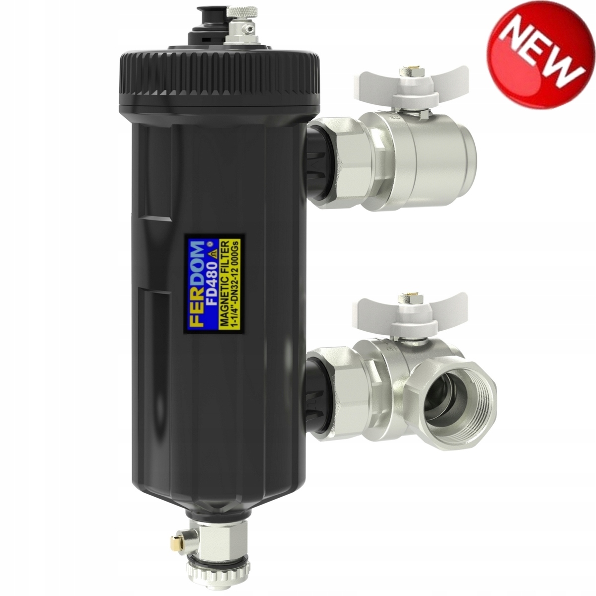 Ferdom Heavy 5/4" Magnetický filter/separátor. 2 ventily. Pre tepelné čerpadlá, Co