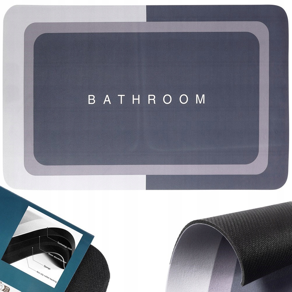 Mata ANTYPOŚLIZGOWA łazienkowa pod prysznic do brodzika wanny 79,5x49,5 cm