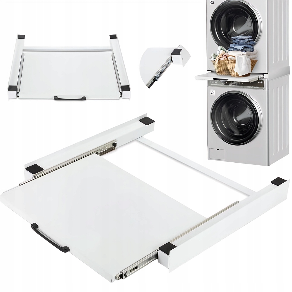 Półka Pośrednia Wysuwana Pralka Suszarka 54X60CM 6M Linka Stabilizująca