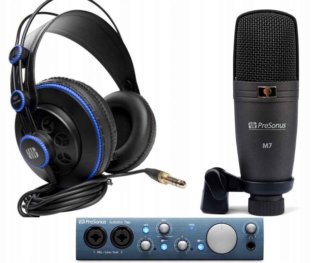 Zestaw nagraniowy PreSonus Audiobox iTwo Studio słuchawki mikrofon