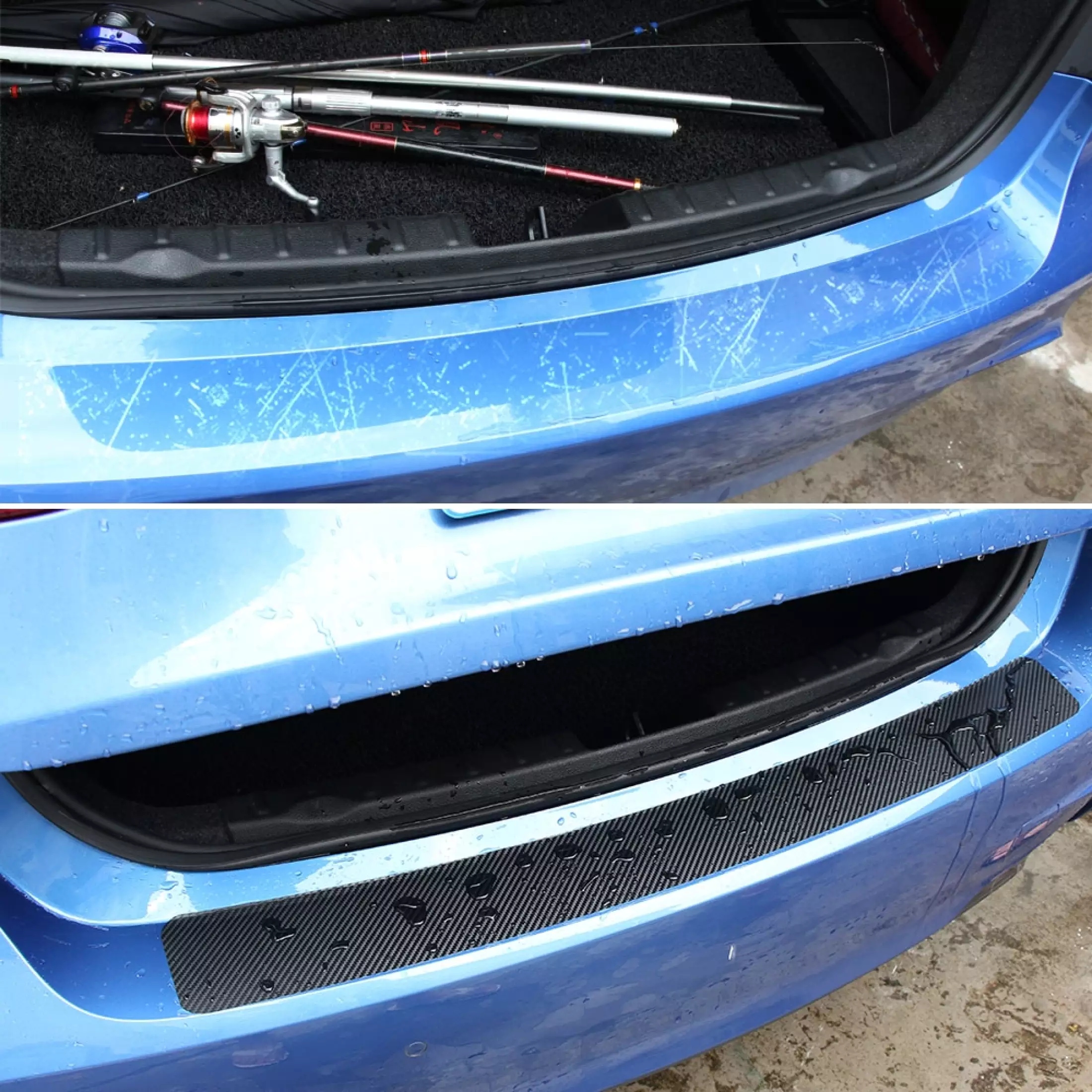 NAKLEJKA ZABEZPIECZAJĄCA FOLIA OCHRONNA NA TYLNY ZDERZAK CARBON 90x8,8cm Numer katalogowy części SREBRNA FOLIA OCHRONNA NA ZDERZAK