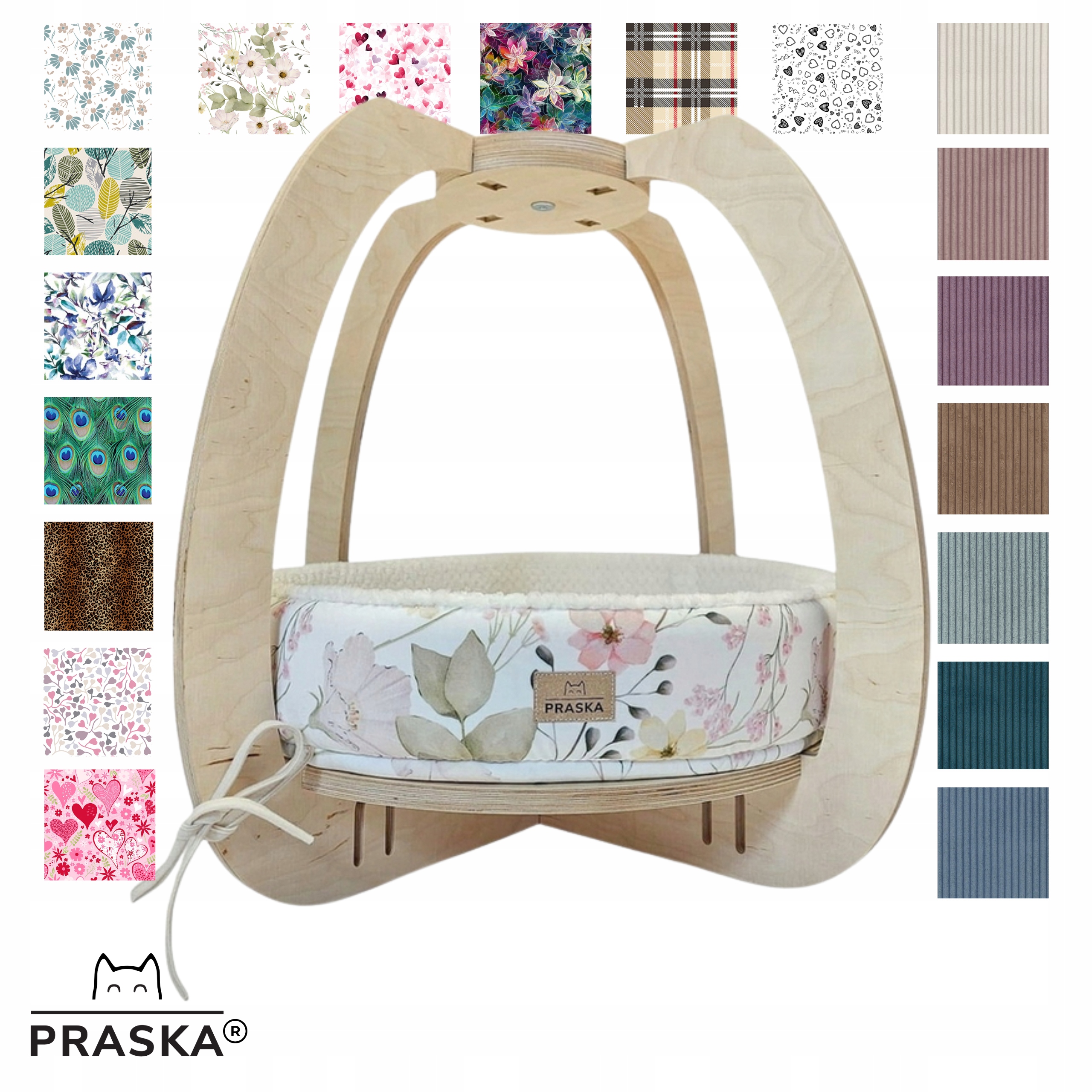 Levně Praska Podstropní police pro kočky lanový park Circle XL Zásuvka Natural