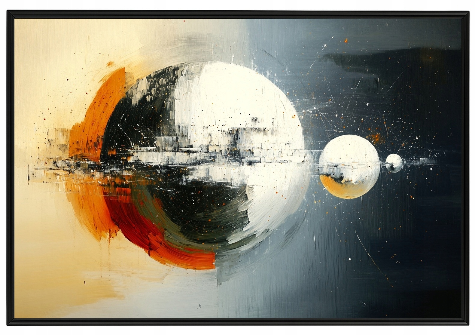 Plakát Rámeček Hliník Abstrakce Vesmír Planeta Měsíc Galaxie 93x62