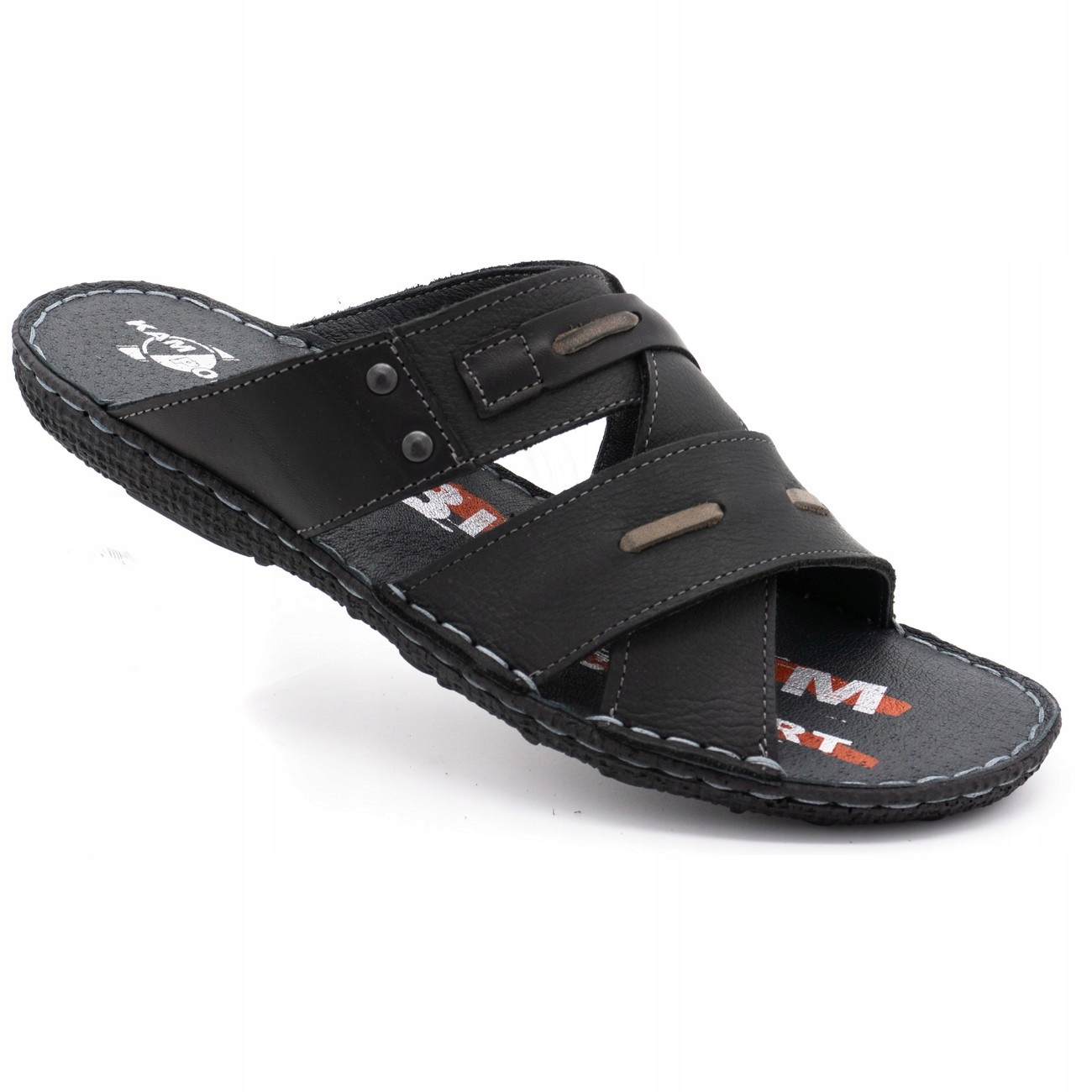 

Buty Klapki Męskie Skórzane Polskie 201 Czarne 39