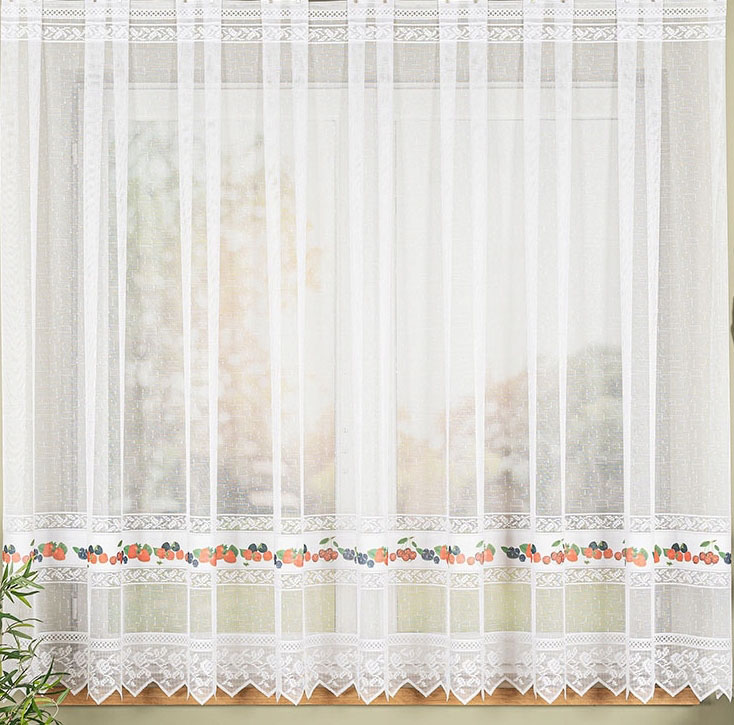 Mg Záclona 7972M kuchyně Ovoce kol 400x160cm Hotová S Páskou M