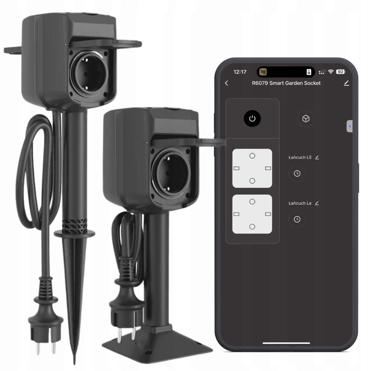 Podwójne Gniazdko Zewnętrzne Elektryczne WiFi Ogrodowe Wodoodporne Woox