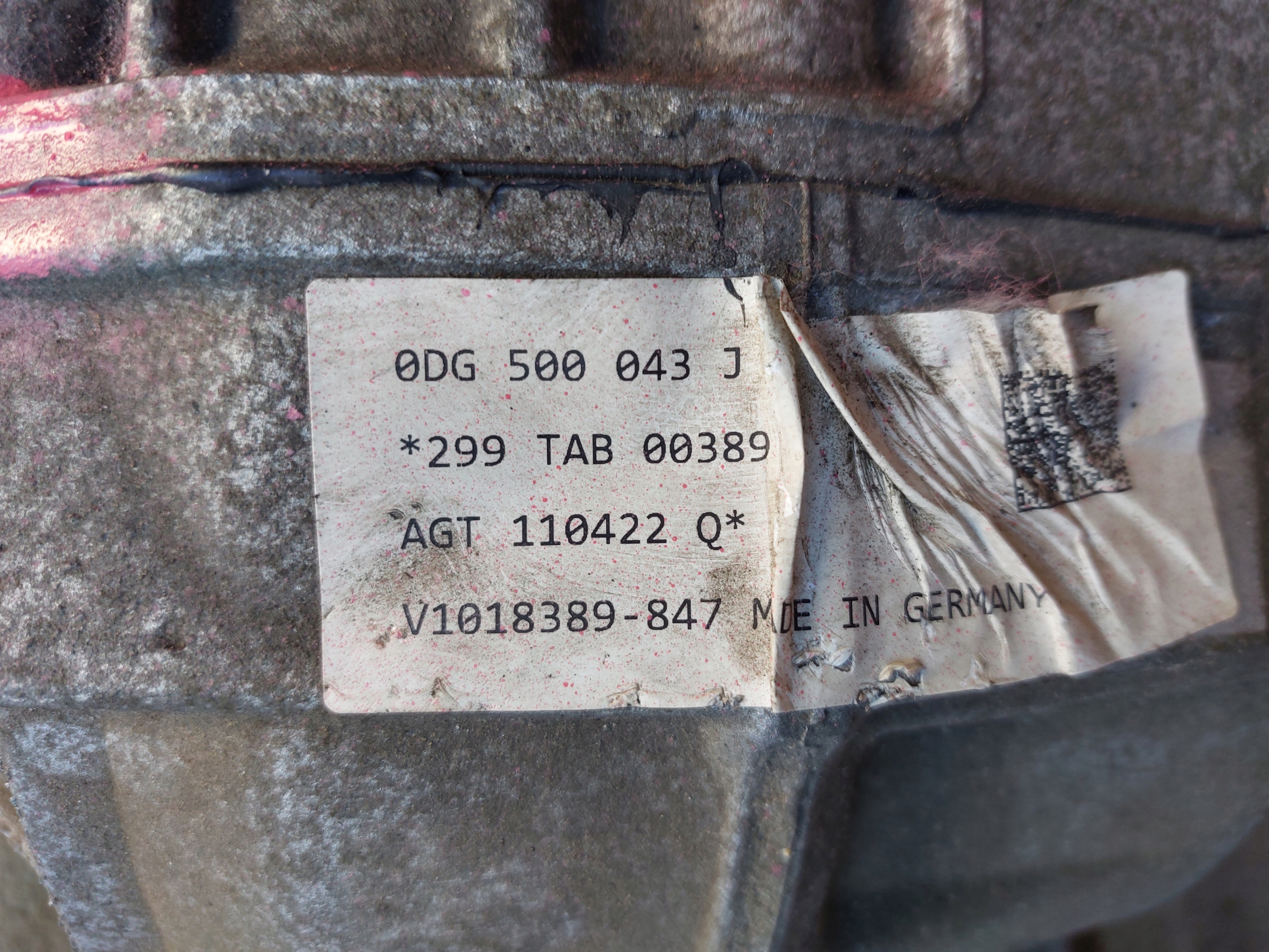 differential diff rear part PORSCHE CAYENNE III 9Y 22r 0DG500043J