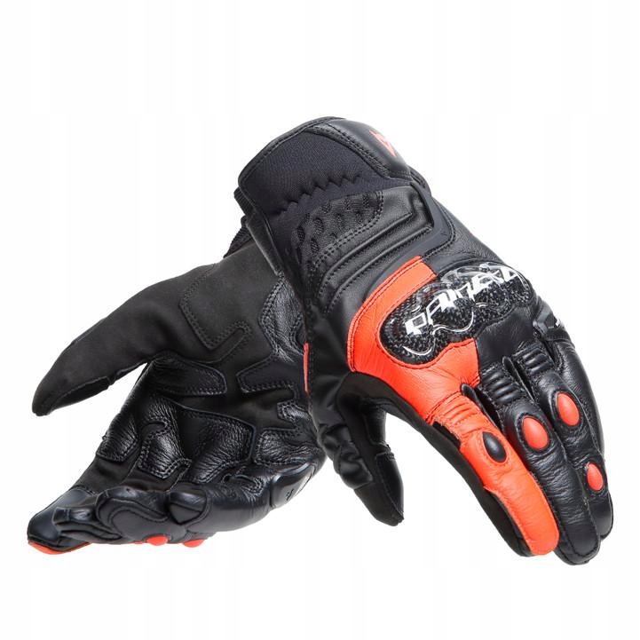 Motocyklové rukavice Dainese Carbon 4 Short čierne/červené-Fluo S