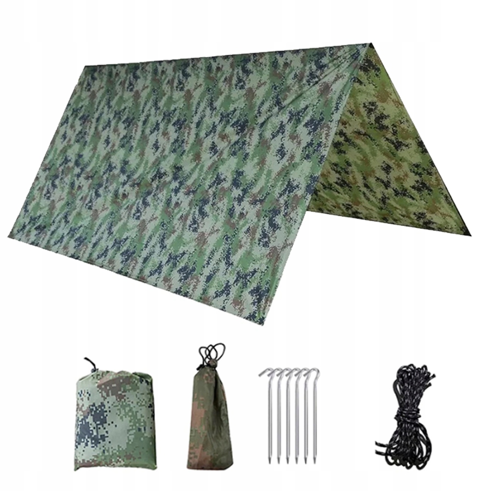 Tarp Turystyczny Płachta Ochronna Biwakowa Wodoodporna Plandeka 292x298 cm