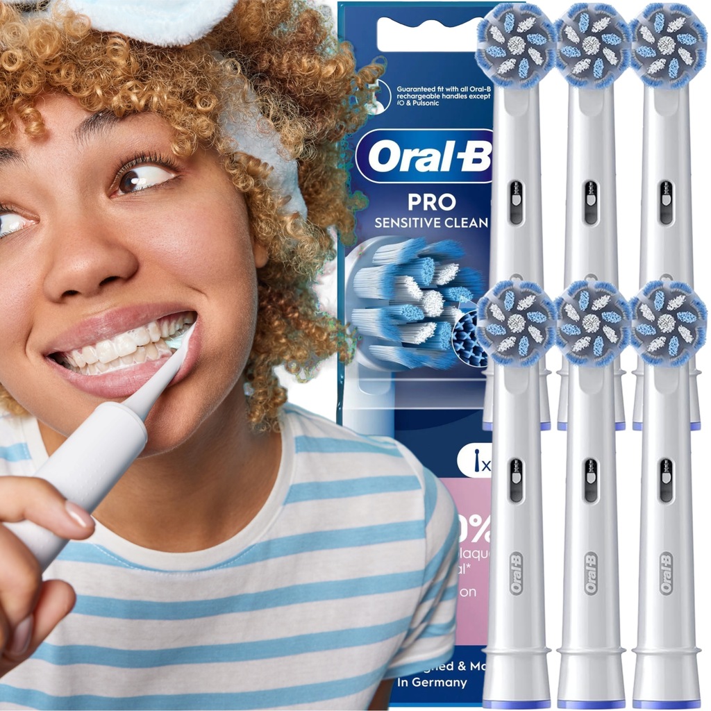 Końcówki Końcówka Oral-b Braun Sensitive Clean Pro Do Szczoteczki Miękka X6
