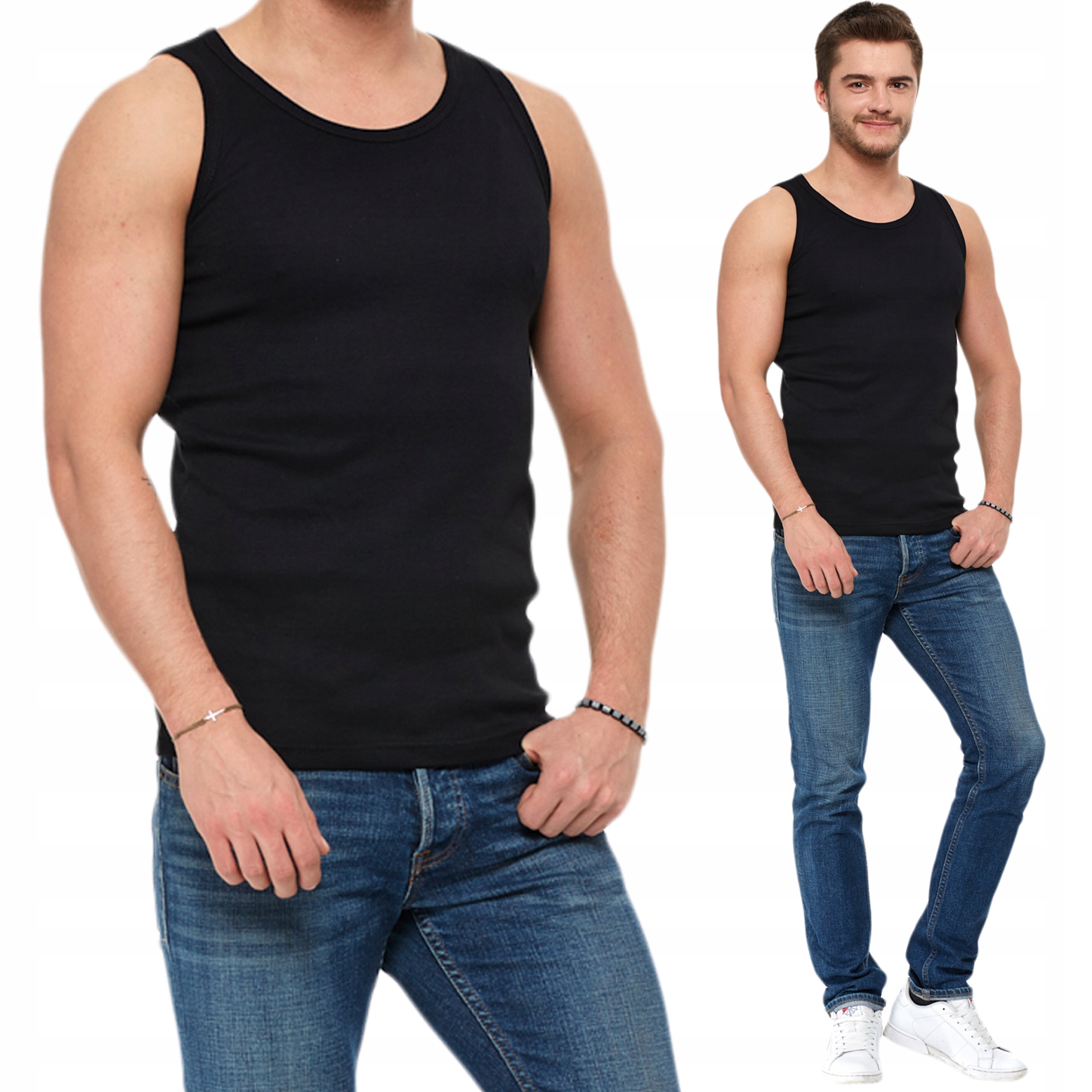 

Moraj Bawełniany Podkoszulek Męski Tank Top Cz XL