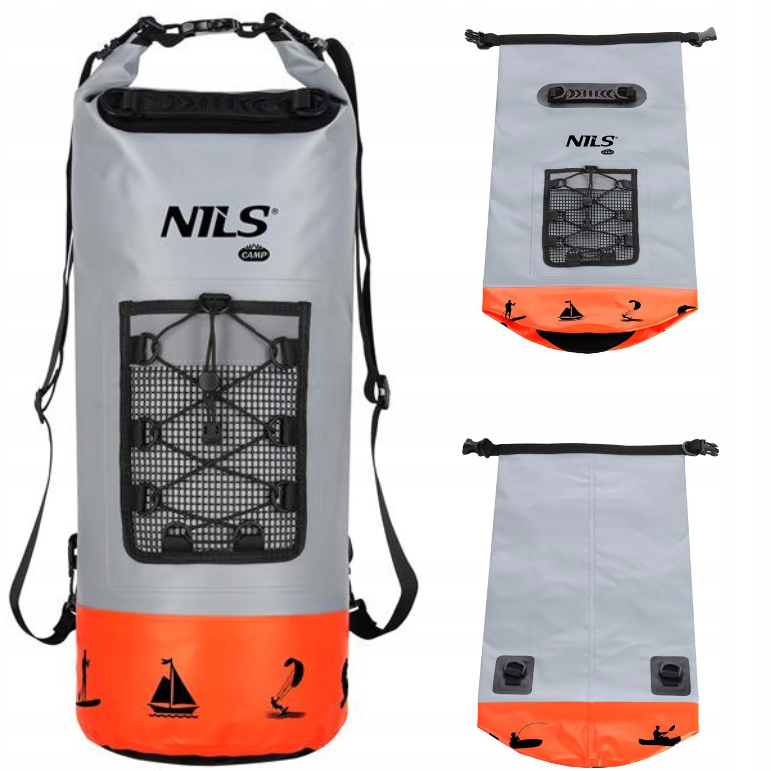 Plecak Wodoodporny 25L Nils Camp Pomarańczowy Outdoor Kajak Trekking