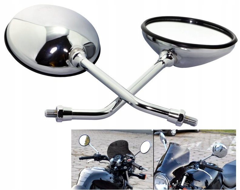 Lusterka Mpc Chrom Gwint P+p M10 Metalowe E4 Bandit Hornet ZR7 Sv Gs Gsx Cb