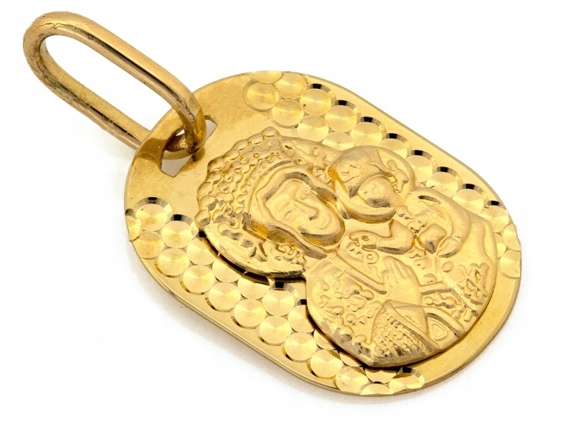 Elegantní zlatý oválný medailon pro dítě 585 14k, váha 0.63 g, 13 mm x 9.5 mm