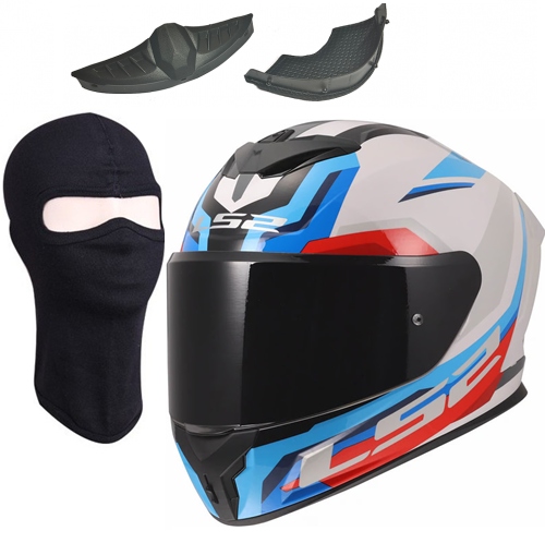 LS2 FF820 Rapid III Hyper White Blue Red integrálna motocyklová prilba S