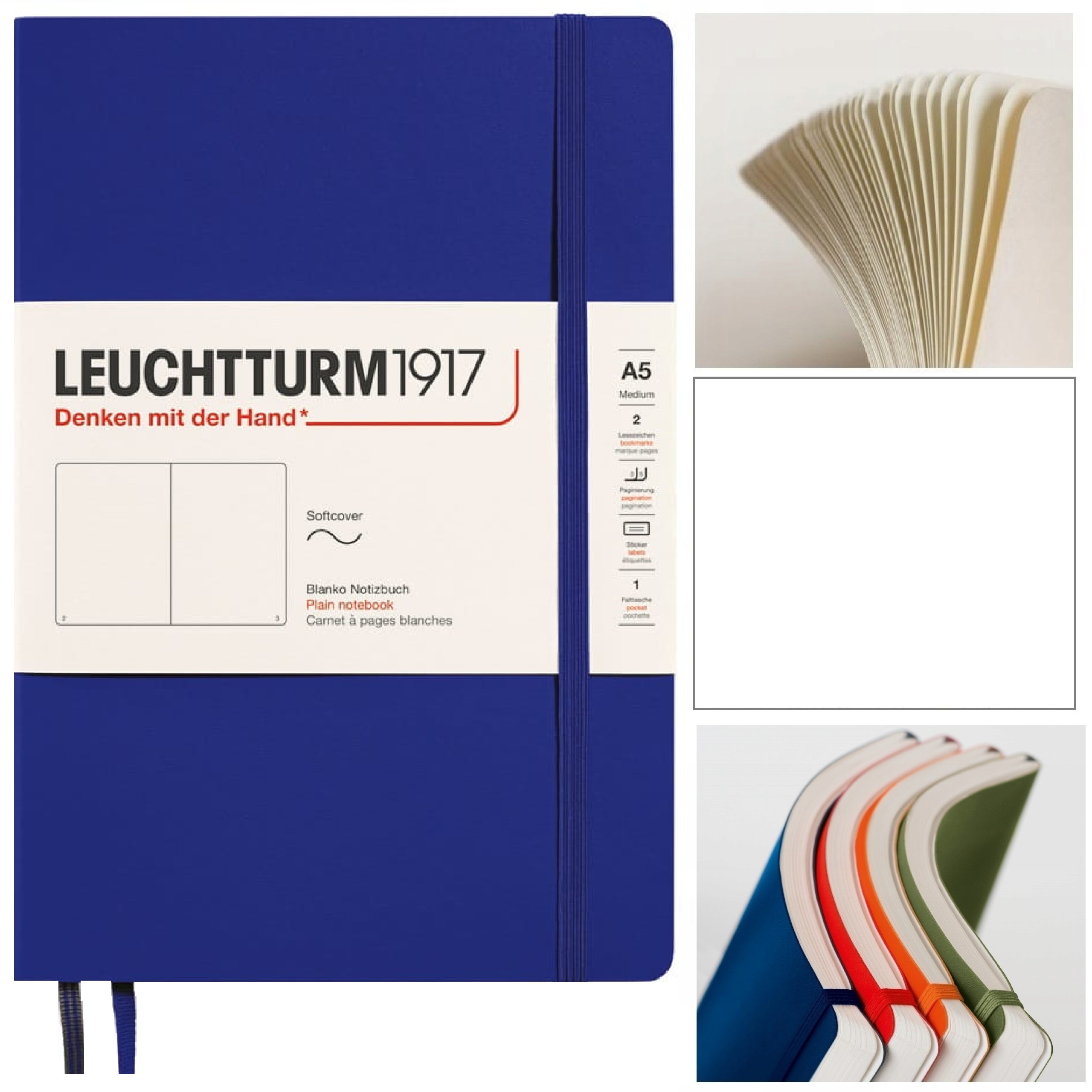 LEUCHTTURM1917 Notatnik Notes A5 Gładki miękka oprawa szkicownik Ink