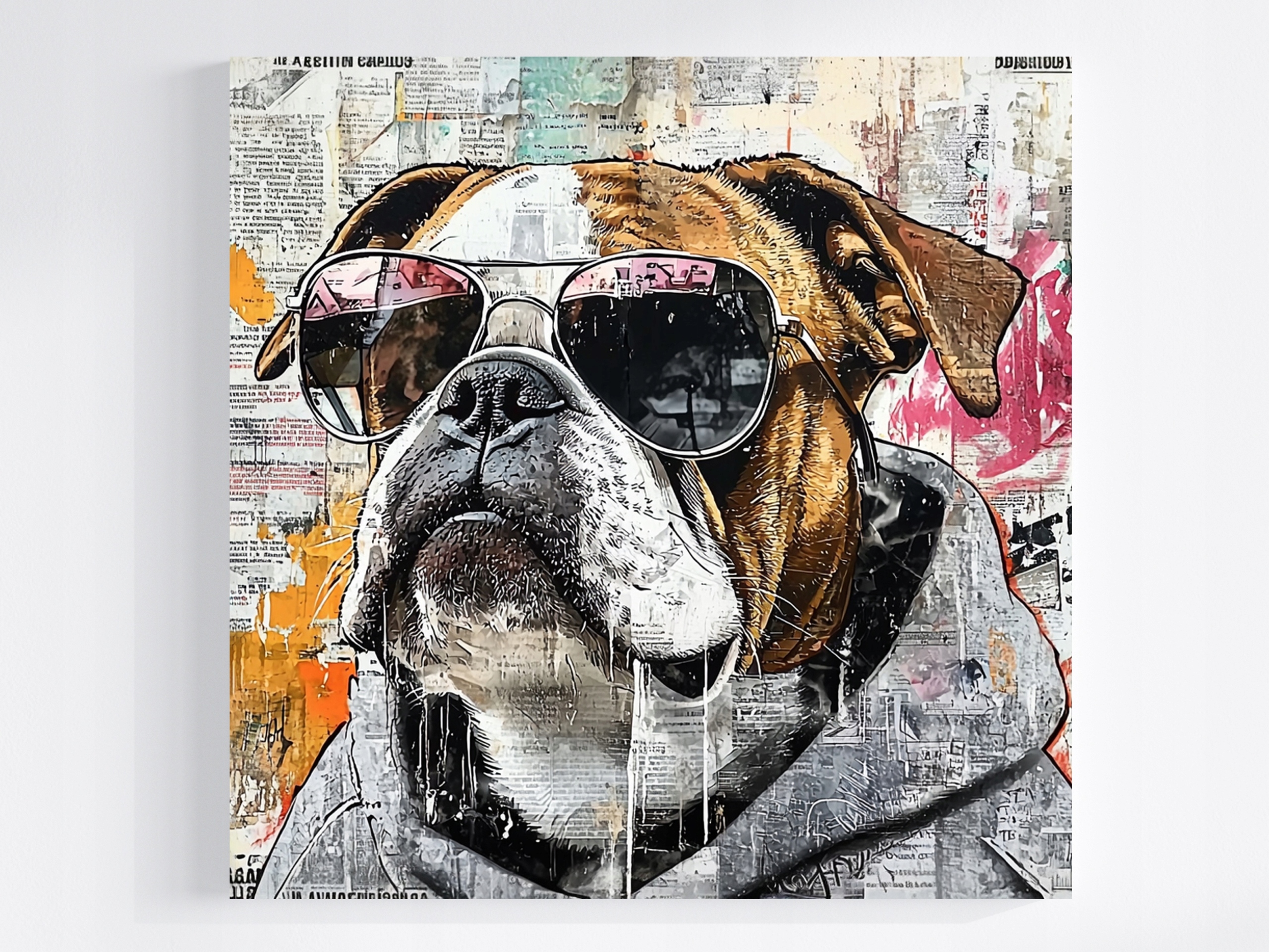 Obraz Na Plátně Canvas Graffiti Street Art Grunge Urban Pes Buldok 80x80