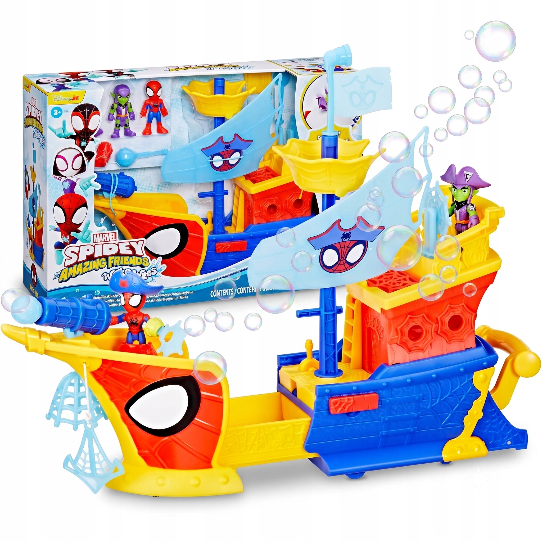 Spidey Marvel Statek Piracki Bańki Mydlane Hasbro Disney Jr Zabawka
